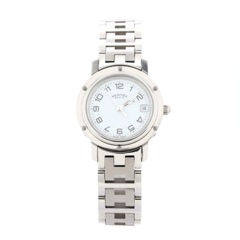 Hermes Clipper Quartz Watch Stainless Steel 24