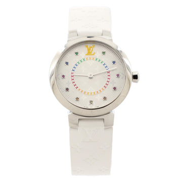 Louis Vuitton Tambour Slim Quartz Watch Stainless Steel and Rubber 28
