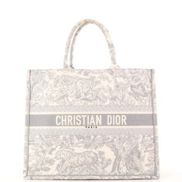 Christian Dior Book Tote Embroidered Canvas Large
