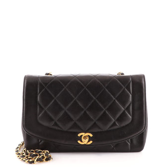 Chanel Vintage Diana Flap Bag Quilted Lambskin Medium
