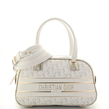 Christian Dior Vibe Zip Bowling Bag Oblique Perforated and Embossed Calfskin Medium