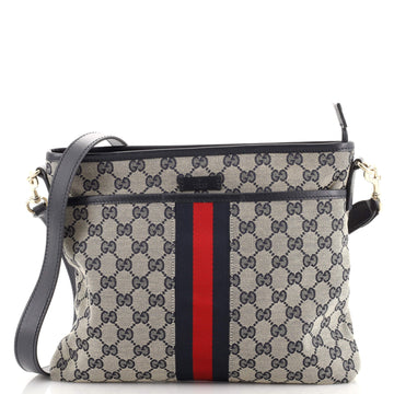 Gucci Front Pocket Web Messenger GG Canvas Small