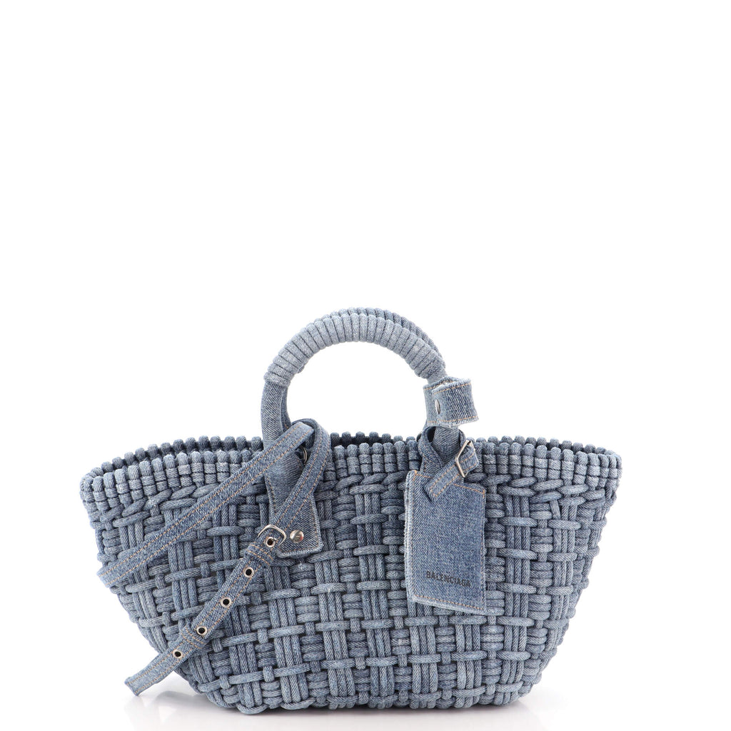 Balenciaga Bistro Panier Bag Woven Denim XS Blue 18429462
