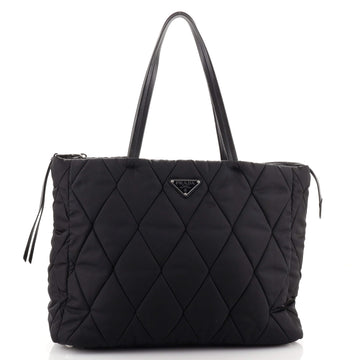 Prada Bomber Convertible Tote Quilted Tessuto Medium
