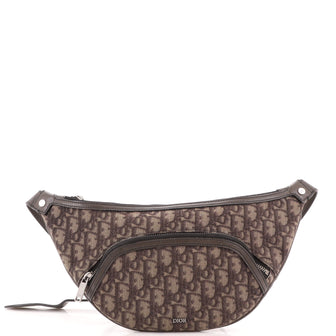 Christian Dior Front Pocket Belt Bag Oblique Jacquard with Leather