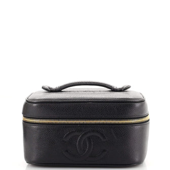 Chanel Vintage Timeless Cosmetic Case Caviar Medium