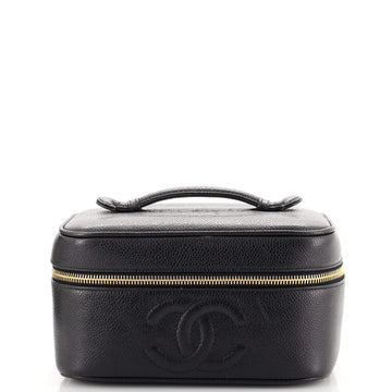 Chanel Vintage Timeless Cosmetic Case Caviar Medium