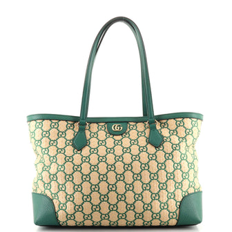 Gucci Ophidia Shopping Tote GG Raffia Medium