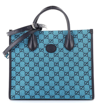 Gucci Structured Top Handle Open Tote GG Canvas Small