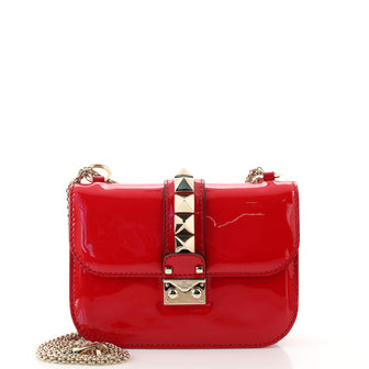 Valentino Garavani Glam Lock Shoulder Bag Patent Small