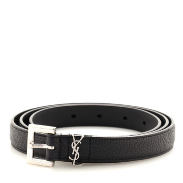 Saint Laurent Classic Monogram Square Buckle Belt Leather Thin