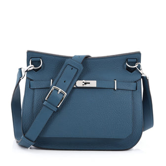 Hermes Jypsiere Handbag Clemence 28 Blue 1844302