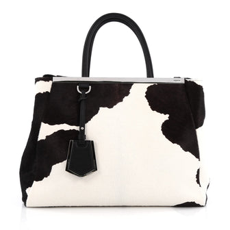 Fendi 2Jours Handbag Calf Hair Medium Black 1844509