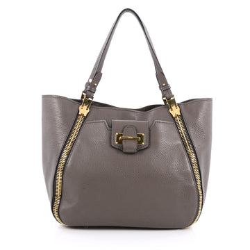 Tom Ford Sedgwick Zip Tote Leather Medium Gray 1844511