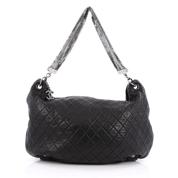 Chanel Chain Mail Hobo Quilted Lambskin Large Black 1844701