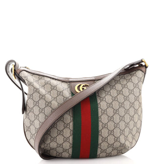 Gucci Ophidia Half Moon Hobo GG Coated Canvas Small