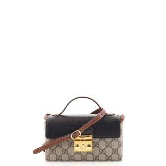 Gucci Padlock Top Handle Bag GG Coated Canvas and Leather Mini