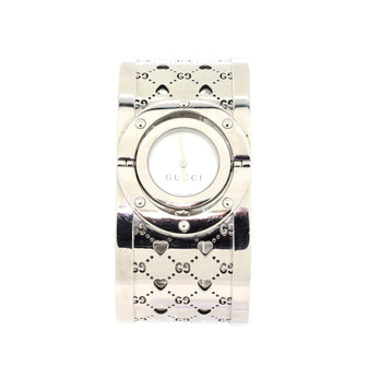 Gucci Wide Twirl Quartz Watch Stainless Steel with Mother of Pearl 23