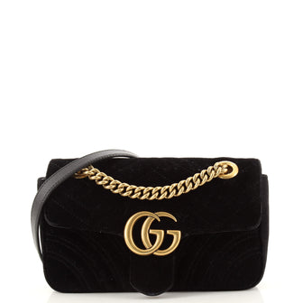 Gucci GG Marmont Flap Bag Matelasse Velvet Mini