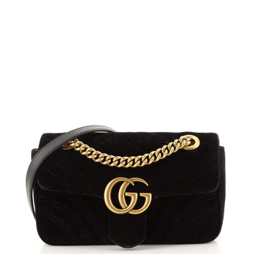 Gucci GG Marmont Flap Bag Matelasse Velvet Mini