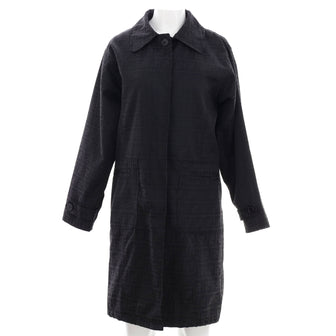 Fendi Women's Vintage Trench Coat Zucca Print Polyester Blend