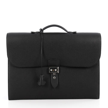 Hermes Sac a Depeche Handbag Togo 41 Black 1846101