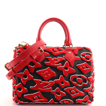 Louis Vuitton Speedy Bandouliere Bag Limited Edition Urs Fischer Tufted Monogram Canvas 25