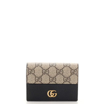 Gucci GG Marmont Card Case Wallet GG Coated Canvas with Leather