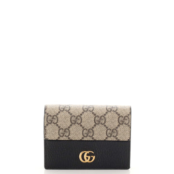Gucci GG Marmont Card Case Wallet GG Coated Canvas with Leather
