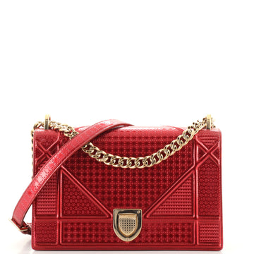 Christian Dior Diorama Flap Bag Cannage Embossed Calfskin Medium