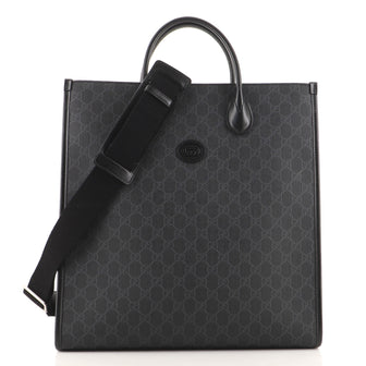 Gucci Vertical Structured Top Handle Open Tote GG Coated Canvas Medium