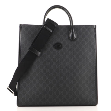 Gucci Vertical Structured Top Handle Open Tote GG Coated Canvas Medium
