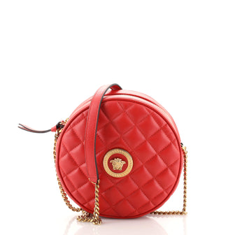 Versace La Medusa Round Camera Bag Quilted Leather Small