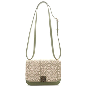 Loewe Goya Flap Bag Anagram Jacquard and Leather Small
