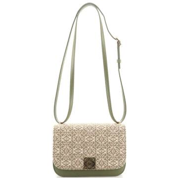 Loewe Goya Flap Bag Anagram Jacquard and Leather Small