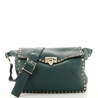 Valentino Garavani Rockstud Flip Lock Flap Messenger Leather Medium