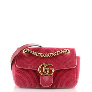 Gucci GG Marmont Flap Bag Matelasse Velvet Mini
