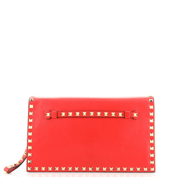 Valentino Garavani Rockstud Flap Clutch Leather