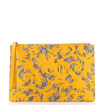 Gucci Zipped Pouch Arabesque GG Coated Canvas Medium