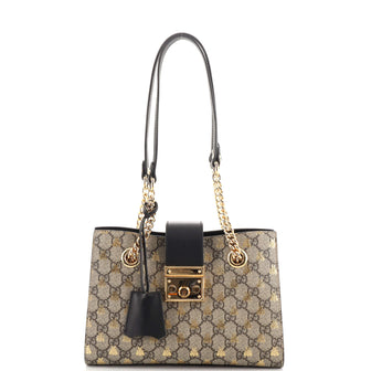 Gucci Padlock Chain Tote Printed GG Coated Canvas Small