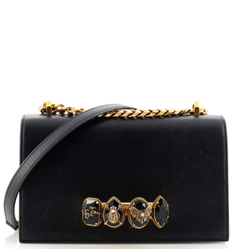 Alexander McQueen Jewelled Flap Satchel Leather Medium