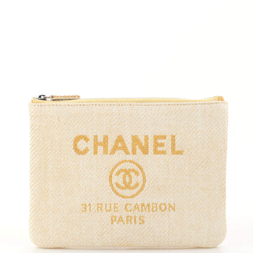 Chanel Deauville Pouch Raffia Small