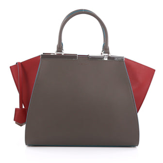 Fendi Petite 3Jours Handbag Leather Gray 1848001