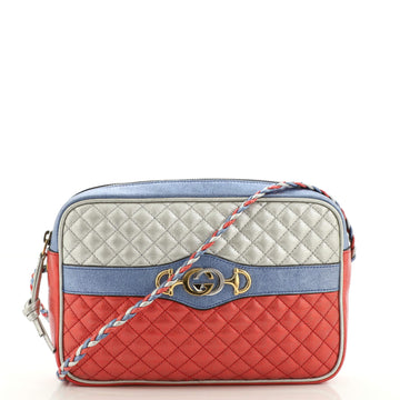 Gucci Trapuntata Camera Bag Quilted Laminated Leather Medium