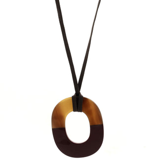 Hermes Isthme Pendant Necklace Lacquered Buffalo Horn