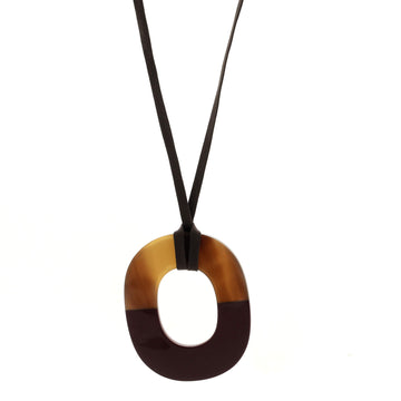 Hermes Isthme Pendant Necklace Lacquered Buffalo Horn
