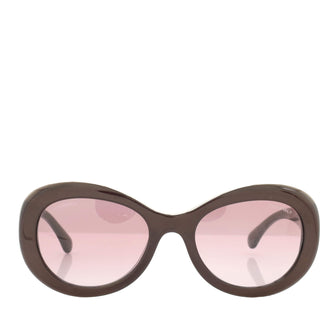 Chanel Double CC Oval Sunglasses Acetate with Metal and Crystals