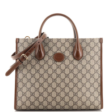 Gucci Structured Top Handle Open Tote GG Coated Canvas Small