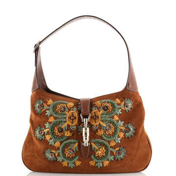 Gucci Jackie Hobo Embroidered Suede Small