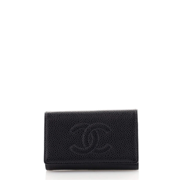 Chanel Black Caviar Leather CC 6 Key Holder Chanel | The Luxury Closet